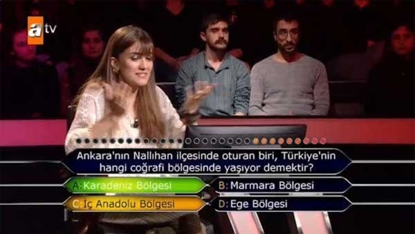 Question d'Ankara qui a marqué Qui veut être millionnaire!