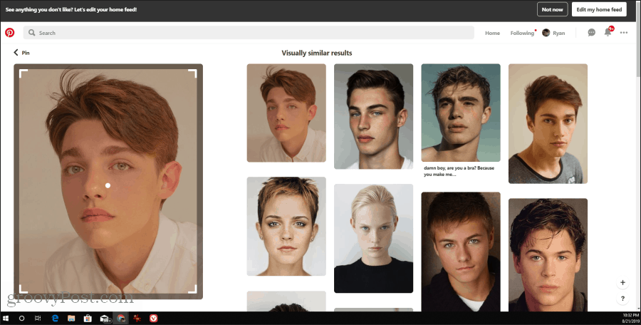 recherche de visage pinterest