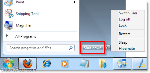 Comment changer le bouton d'alimentation du menu Démarrer de Windows 7