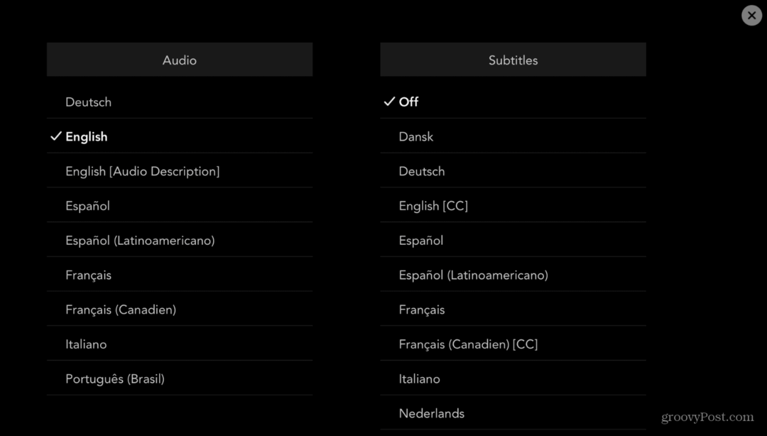 Language audio