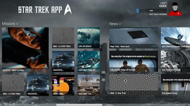Obtenez l'application officielle Star Trek pour Windows 8 et RT