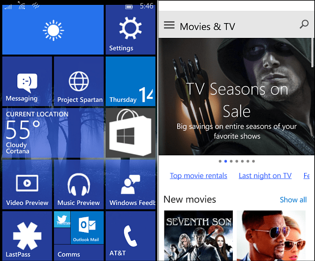 Windows 10 pour téléphones Build 10080 Visual Tour