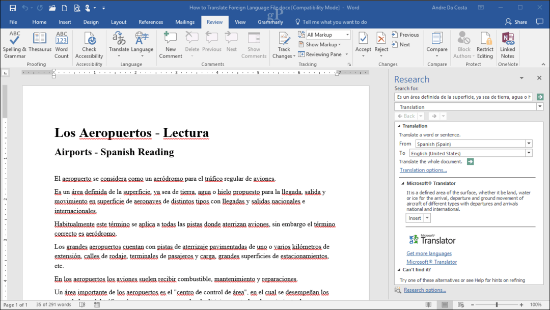 Comment traduire des documents Word 2016 dans une autre langue