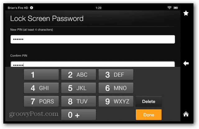 Protéger par mot de passe l'écran de verrouillage du Kindle Fire HD