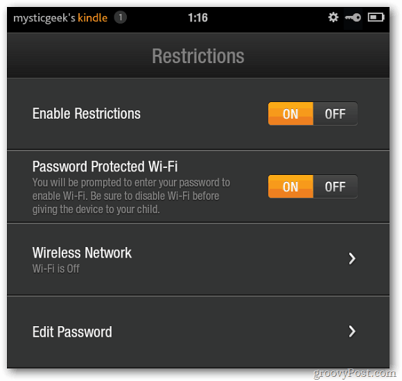 Kindle Fire: mot de passe protégé WiFi