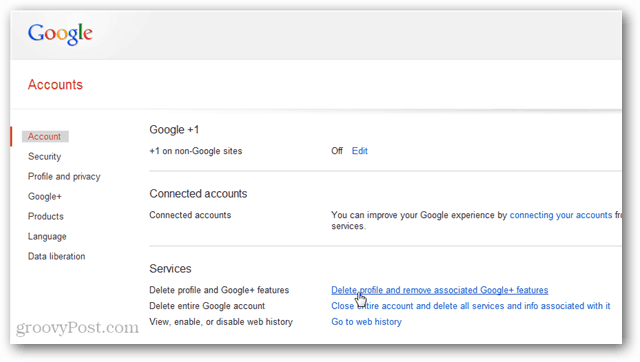 Supprimez votre profil Google+ et non votre compte Google