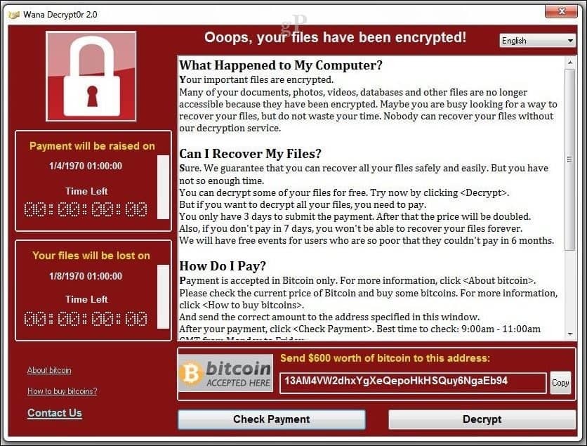 Microsoft publie une mise à jour de sécurité d'urgence pour Wanacrypt Ransomware