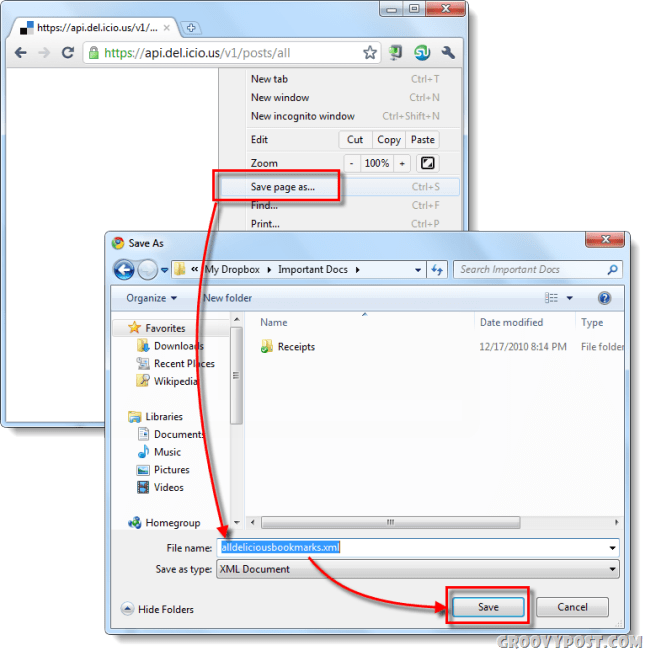 Comment exporter des signets délicieux en HTML ou XML