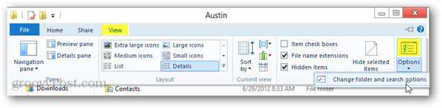 Comment afficher les extensions pour les types de fichiers connus dans Windows 8