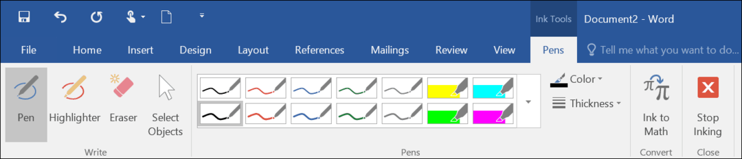 Comment activer et utiliser l'encrage dans Word 2016