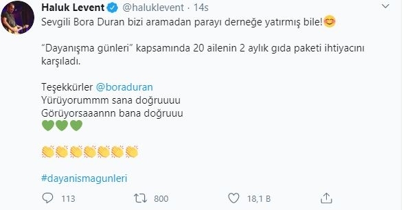 30 000 TL de soutien à la «Campagne de solidarité nationale» de Haluk Levent!