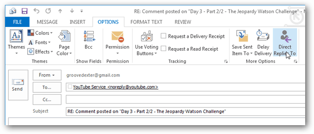 Réponses par courrier électronique direct à un autre destinataire dans Outlook 2007 - 2013