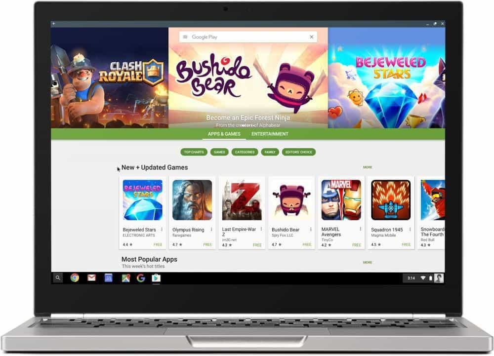 Google Play Store arrive sur les Chromebooks, mais pas tous