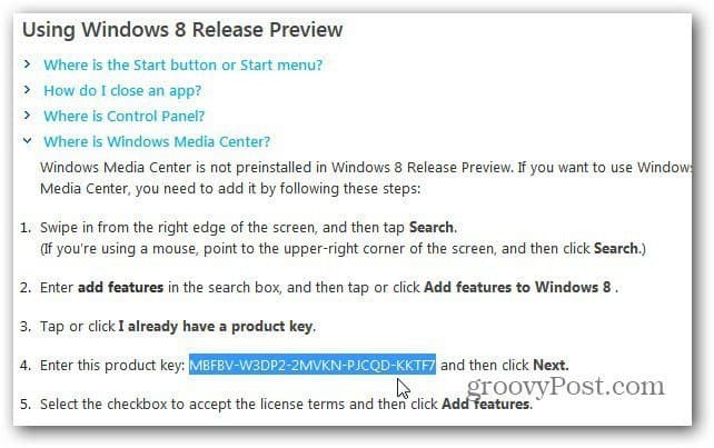 Instalirajte Windows Media Center na Windows 8 Release Preview