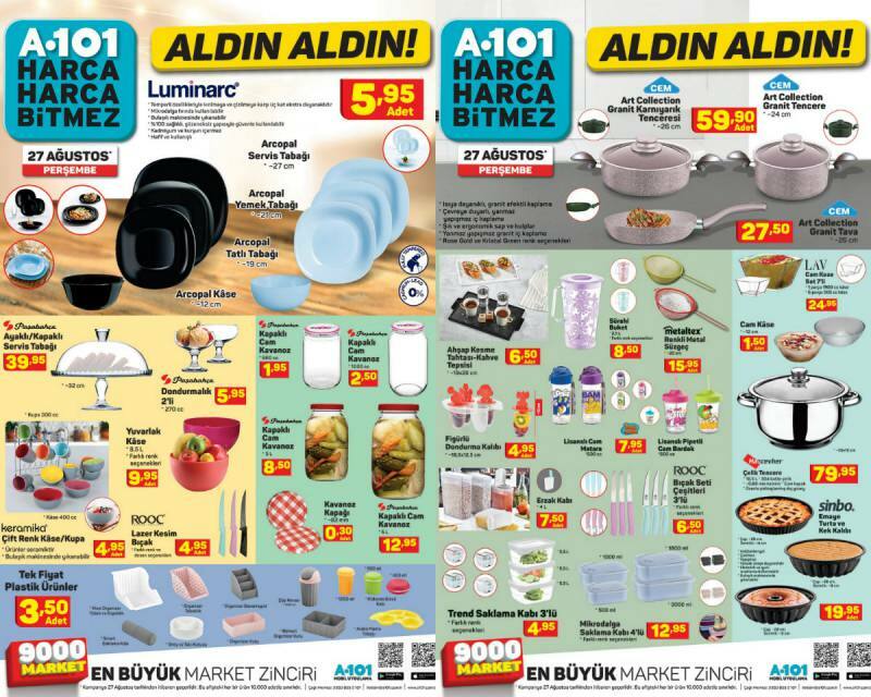 Nouvelle semaine Un catalogue 101 le 27 août! Les produits A101 auront lieu sur les marchés le 27 août