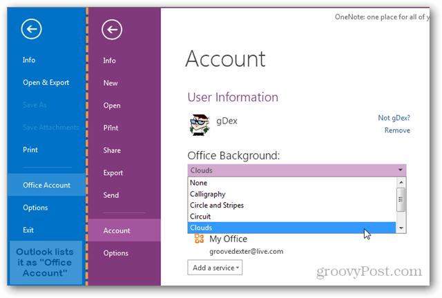 Comment changer le thème d'arrière-plan d'Office 2013