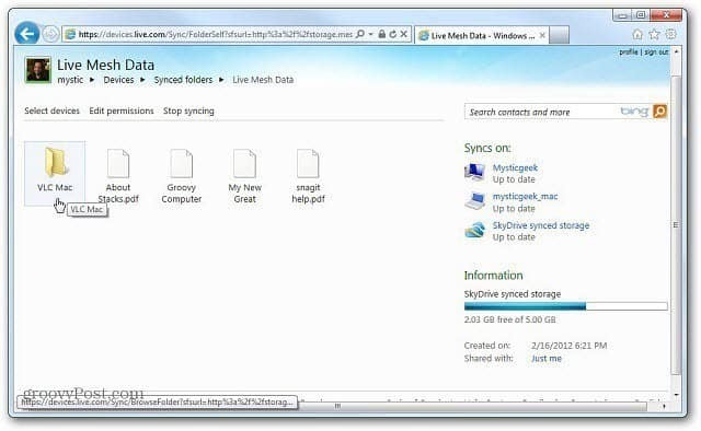 Windows Live Mesh 2011 pour Mac: mise en route
