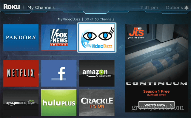 Regardez YouTube sur Roku avec MyVideoBuzz (c'est de retour!)