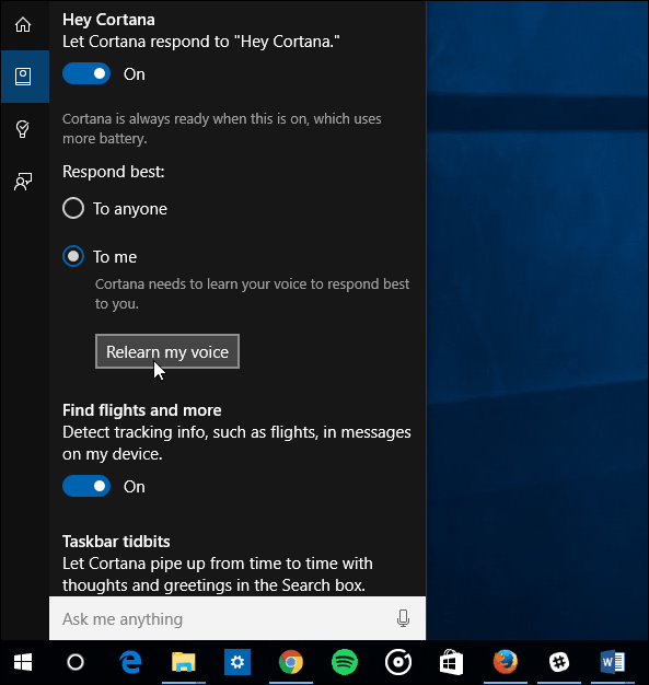 Entraînez Cortana dans Windows 10 pour mieux apprendre votre voix