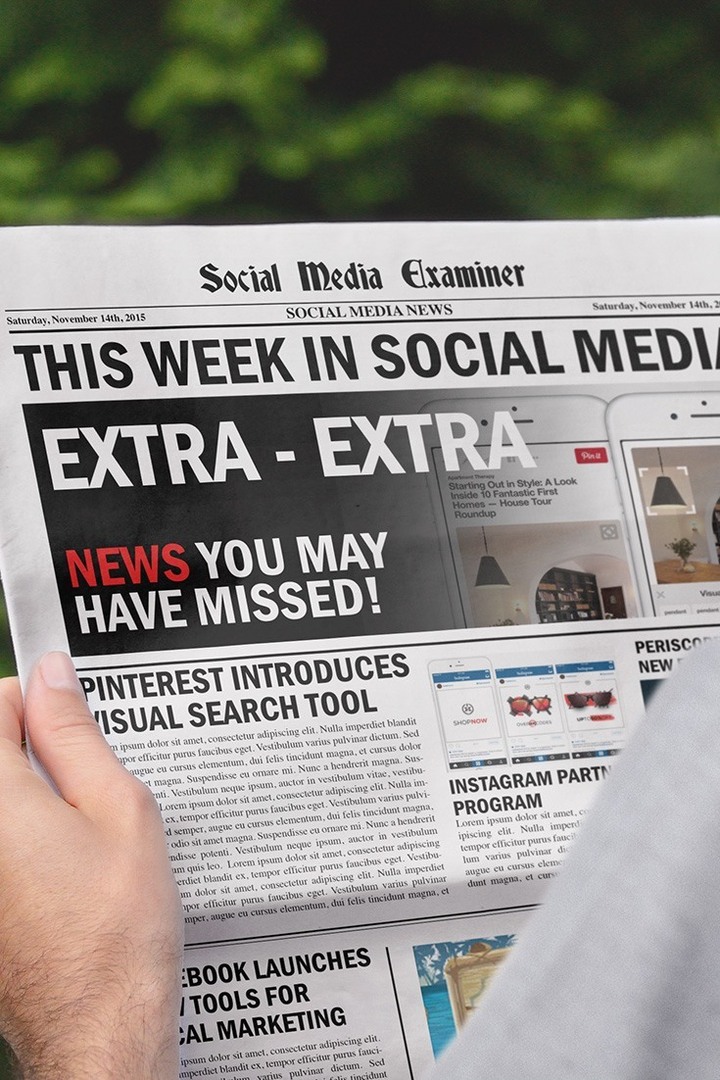 Pinterest lance la recherche visuelle: Cette semaine dans les médias sociaux: Social Media Examiner